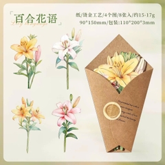 Set 8 Tấm Bookmark Hình Hoa Đánh Dấu Sách 16488