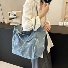 Túi Vải Tote Jeans Kèm Nơ Ren 18003
