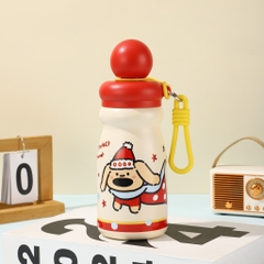 Bình Giữ Nhiệt 500ml Cartoon Nắp Tròn Hoạ Tiết Cún Kèm Quai Dẻo 17576