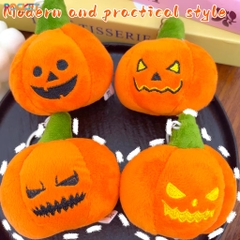 Móc Khóa Gấu Bông Quả Bí Halloween Khóa Vàng 16124