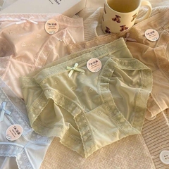 Set 5 Quần Chip, Lót Cotton Ren Nơ Hoạ Tiết Trái Tim 16721