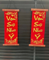 Set 2 Dây Treo Chữ Đỏ Nẹp Gỗ Trang Trí Tết 16643