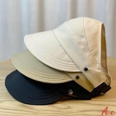 Mũ Chống Nắng Nửa Đầu Korea Trơn Quai Gài 17560