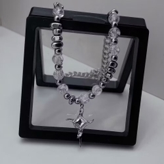 Dây Chuyền Chữ Thập Đính Đá , Ngọc Đá Unisex Titan 16280