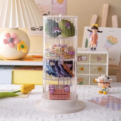 Kệ Mica Trụ Vuông Trong Suốt Đựng Trang Sức 4 Tầng Xoay 360' 15504