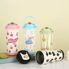 Bình Nước Giữ Nhiệt Dạng Cafe 520 ml Hiển Thị Nhiệt Độ Hoạt Hình Đủ Mẫu 17575