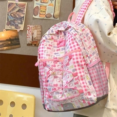 Balo Caro Hồng Kitty Vải Dù Đan Dây 15710