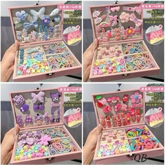 Hộp Cốp Da Phụ Kiện 156 Cột Kẹp Tóc Cho Bé Kèm Túi 16362