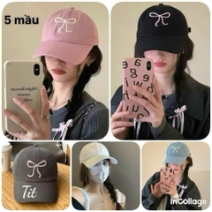 Mũ Lưỡi Trai Nửa Đầu Thêu Nơ 17514