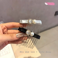 Set 2 Lược Bườm Xước Tóc Nơ Da Đính Charm 17782