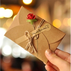 Thiệp Giấy Vintage Kèm Hoa Khô ( 7X 10.5cm) 3145