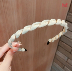 Cài Tóc Xoắn Kim Loại Vải Bóng Trơn 17524