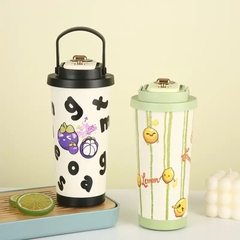 Bình Nước Giữ Nhiệt Dạng Cafe 520 ml Hiển Thị Nhiệt Độ Hoạt Hình Đủ Mẫu 17575