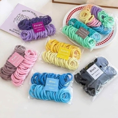Bì 50 Dây Chun Buộc Tóc Trơn Mix 2 Màu 17630