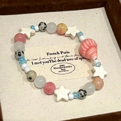 Vòng Tay Men Hạt Nhựa Và Đá Vỏ Ốc Ngôi Sao 15586