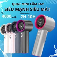 Quạt Phản Lực Cầm Tay 100 Tốc Độ Gió Mạnh Hiển Thị Số 15352
