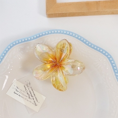 Kẹp Tóc Nhựa Hình Hoa Sứ 5 Cánh 8cm Màu Ombre 12818