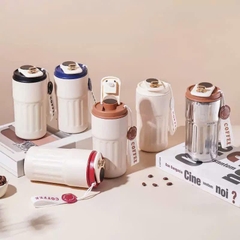 Bình Giữ Nhiệt Nhựa Hiển Thị Nhiệt Độ Quai Dây Coffee 17324