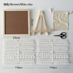 Bộ Bảng Gỗ Gắn 100 Chữ Kèm Đế Dùng Trang Trí 25*25cm 16568