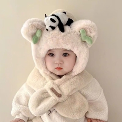 Mũ Lông / Khăn Choàng Cổ 2In1 Gấu Trúc Panda Cho Bé 16447