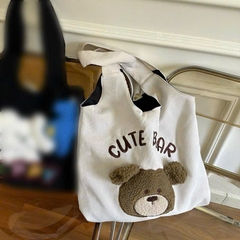 Túi Tote Dạng Bầu Gấu Lông Xù Mịn Nổi Bên Ngoài 17495