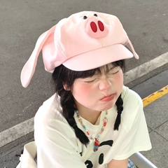 Mũ Hoạt Hình Heo Mũi Đỏ Có Tai Cute 15727
