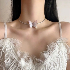 Vòng Cổ Choker Mặt Bướm Ngọc Trai  13960