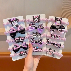 Set 2 Cột Tóc Voan Nhún Hoạ Tiết Kuromi 13954