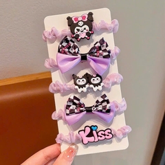 Set 2 Cột Tóc Voan Nhún Hoạ Tiết Kuromi 13954