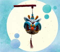 Lồng Đèn Đầu Lân Kẽm Nhung 13967