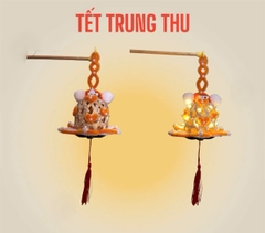 Lồng Đèn Tre Hoạ Tiết Kẽm Nhung Kèm Đèn Led 13969