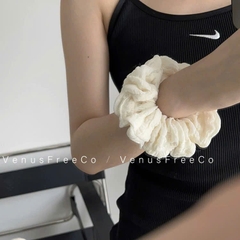 Cột Tóc Vải Nhún Mềm Co Giãn Màu  Kem 13929