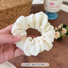 Cột Tóc Vải Nhún Mềm Co Giãn Màu  Kem 13929