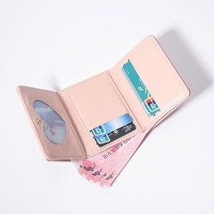 Ví Nữ Ngắn Da Đẹp Thêu Nổi Trái Tim Hoa Thời Trang 13882