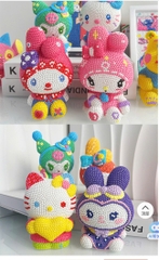 Bộ Tượng Đính Đá Hoạt Hình Hộp 12cm cho Bé 13766