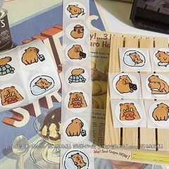 Cuộn 500 Stickers Capybara Bản 1.5cm Cute 13753