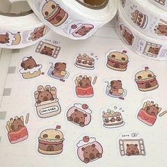 Cuộn 500 Stickers Capybara Bản 1.5cm Cute 13753