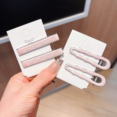 Set 2 Kẹp Tóc Mái Màu Vân Pastel 12841