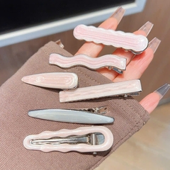 Set 2 Kẹp Tóc Mái Màu Vân Pastel 12841