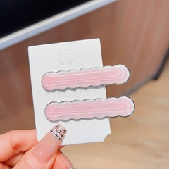 Set 2 Kẹp Tóc Mái Màu Vân Pastel 12841