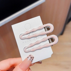 Set 2 Kẹp Tóc Mái Màu Vân Pastel 12841