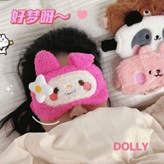 Bịt Mắt Ngủ Lông Xù Thỏ Hồng Đính Hoa 12023