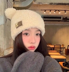 Mũ Lông Xù Tai Gấu Đính Charm Bear Thời Trang 11637