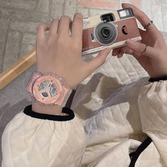 Đồng Hồ ĐiệnTử MặtTròn Dây Trong Nam/Nữ02 Thời Trang 9844