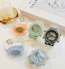 Đồng Hồ ĐiệnTử MặtTròn Dây Trong Nam/Nữ02 Thời Trang 9844