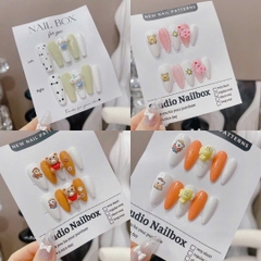 Bộ 10 Móng Tay Thiết Kế Đính Charm Gồm Keo+Dũa