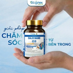 [6 HỘP CANXI TẶNG 3 KẼM] CANXI NANO D3 - Viên Uống Bổ Sung Canxi, Hỗ Trợ Tăng Chiều Cao, Giúp Xương Chắc Khỏe - Hộp 60 Viên