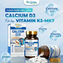 [3 CANXI TẶNG 2 KẼM] Calcium D3 - Viên Uống Bổ Sung Canxi, Hỗ Trợ Tăng Chiều Cao, Giúp Xương Chắc Khỏe - Hộp 60 Viên