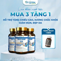 [3 HỘP TẶNG 1] CANXI NANO D3 - Viên Uống Bổ Sung Canxi, Hỗ Trợ Tăng Chiều Cao, Giúp Xương Chắc Khỏe - Hộp 60 Viên