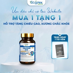 [1 HỘP TẶNG 1 TÚI KẼM] Calcium D3 - Viên Uống Bổ Sung Canxi, Vitamin D3 Và K2 - Hộp 60 Viên